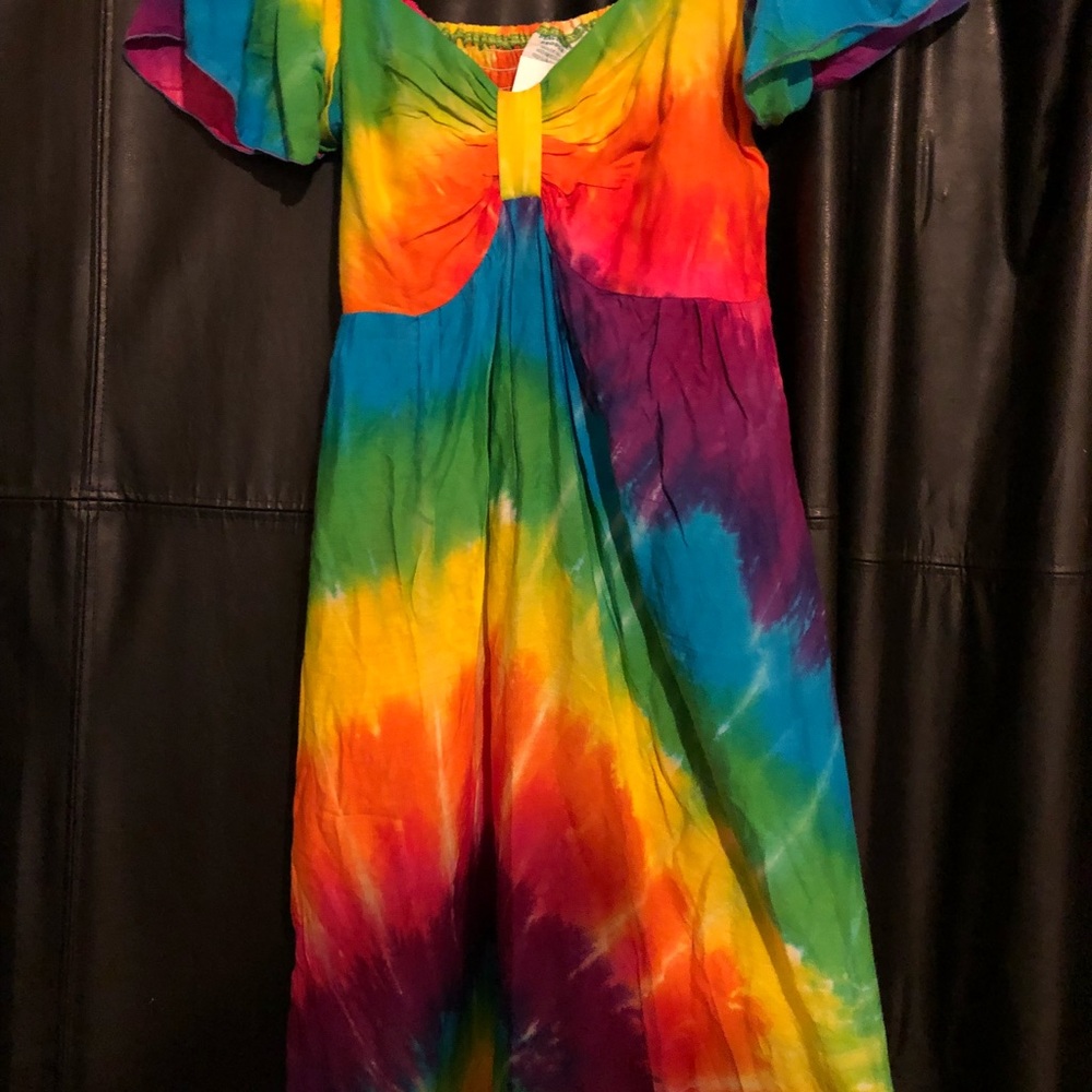 Peaceful people tie dye small dress NWT
